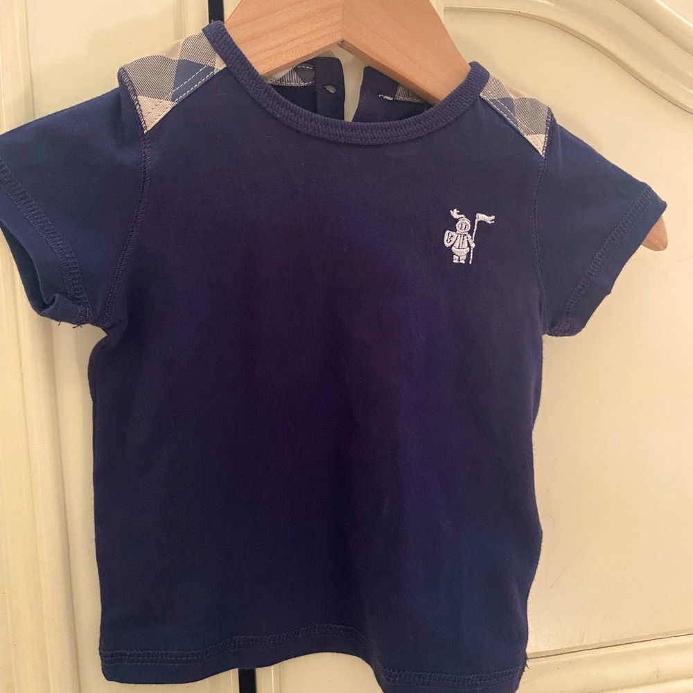True navy Burberry shirt 6 months